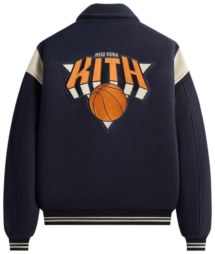 Kith For The New York Knicks Wool Varsity Jacket Nocturnal