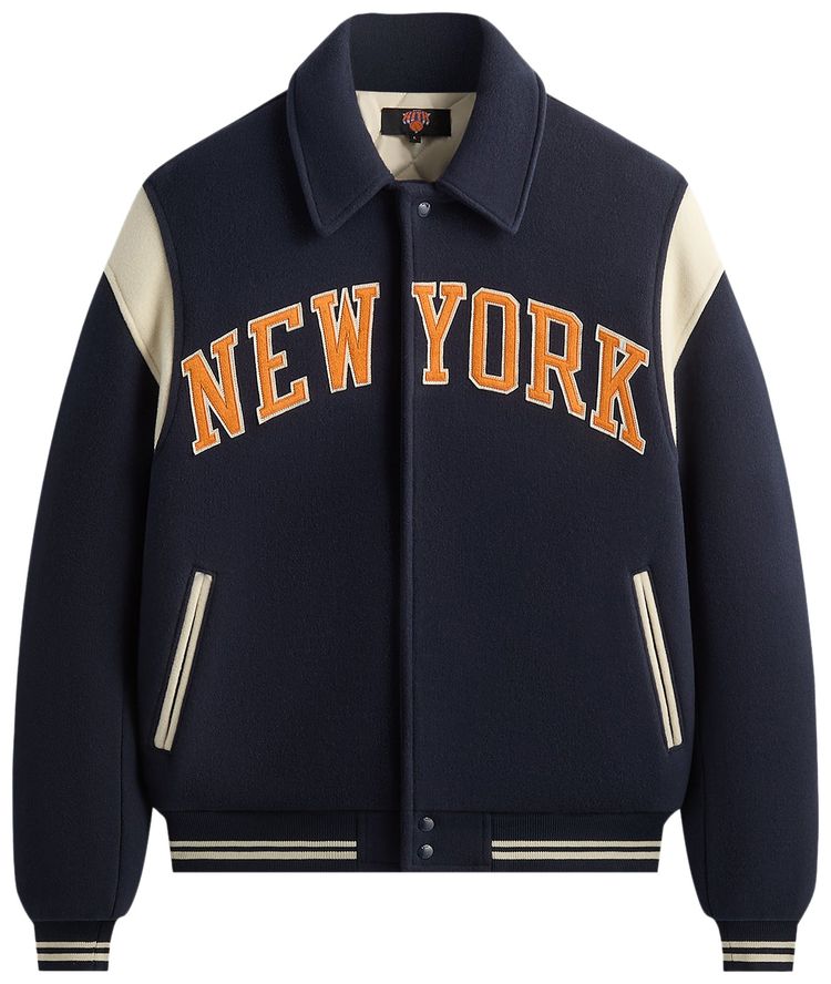 Kith For The New York Knicks Wool Varsity Jacket Nocturnal
