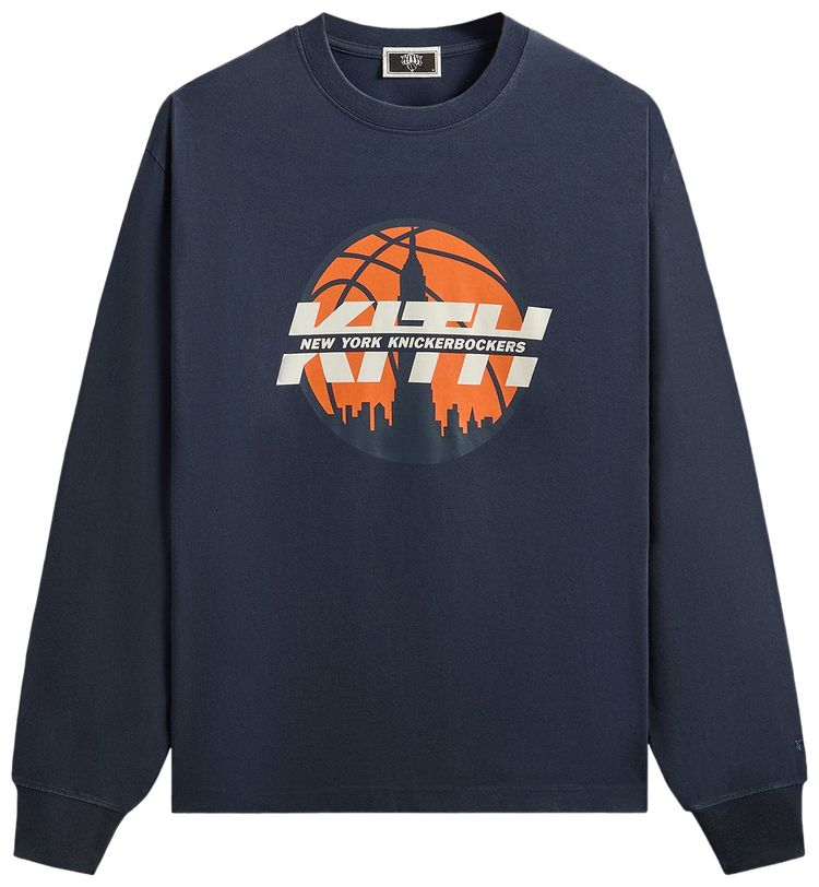 Kith For The New York Knicks Knickerbockers Long Sleeve Quinn Vintage Tee Nocturnal