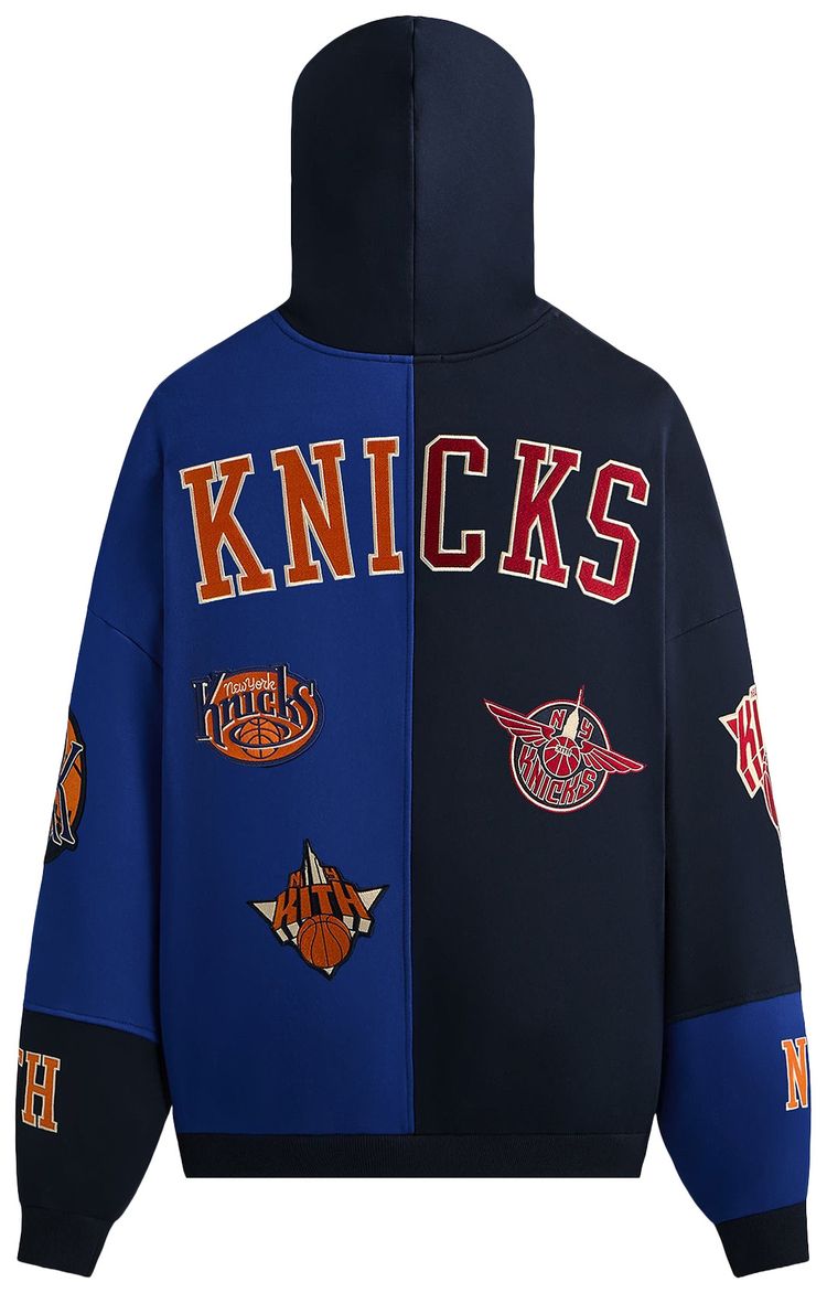 Kith For The New York Knicks Mash Up Cropped Braxton Vintage Hoodie Nocturnal