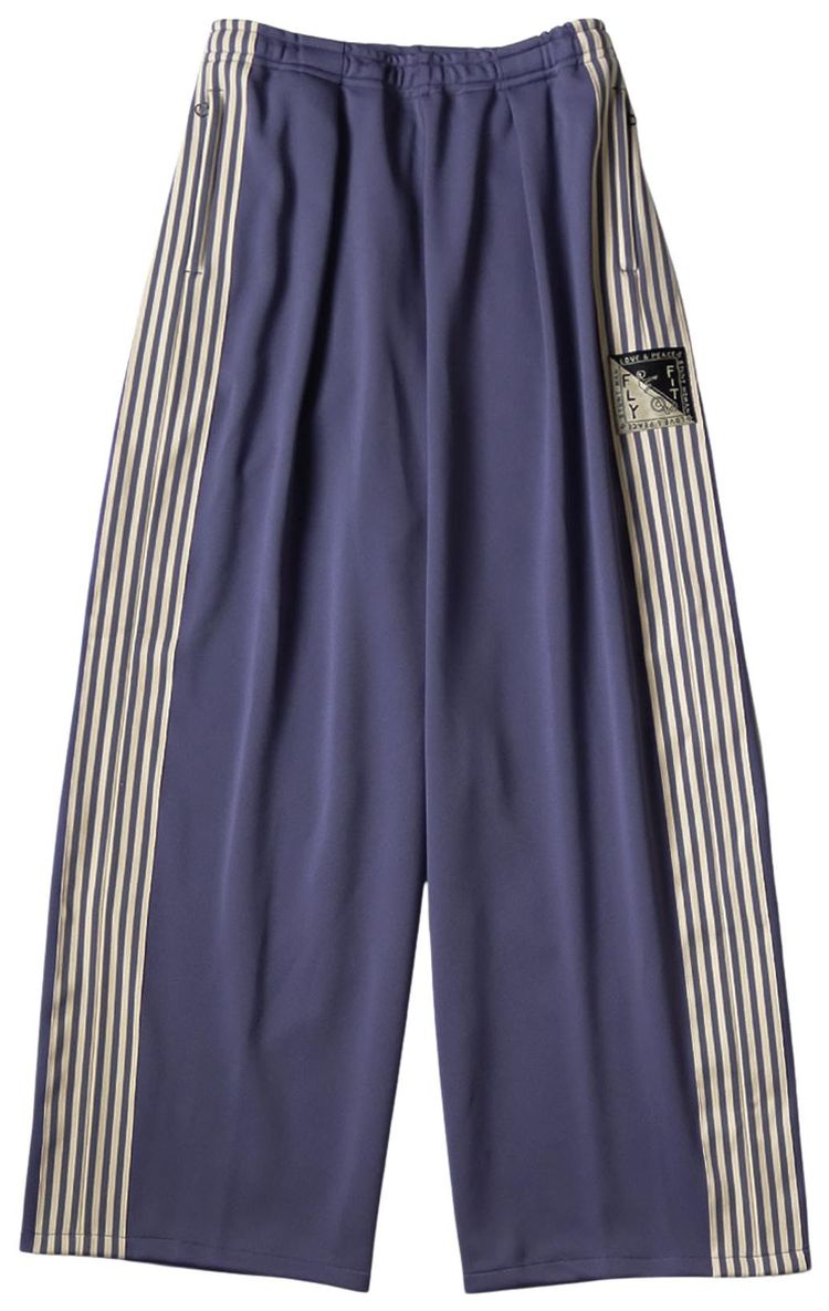 Kapital Smooth Jersey Stantman  Woman Baggy Track Pants Banner Stripe Purple
