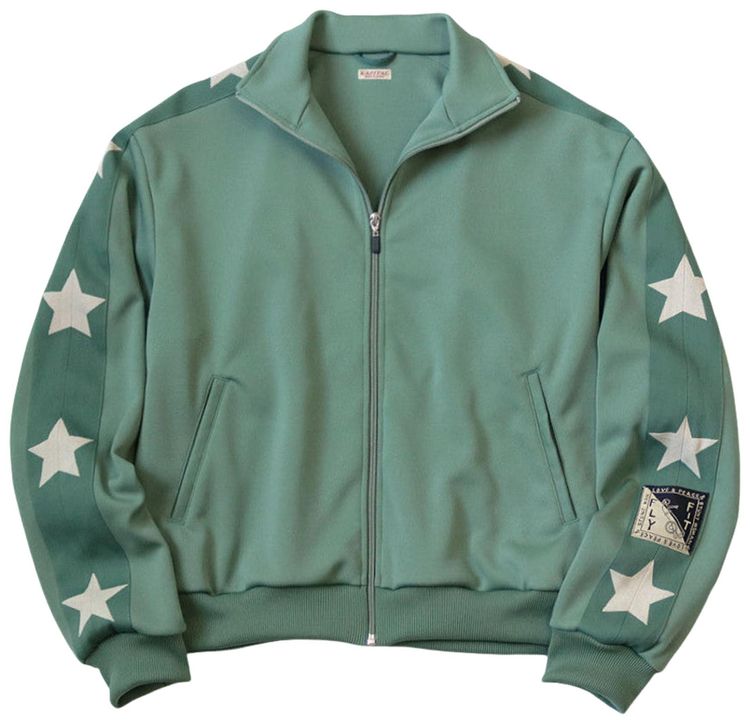 Kapital Smooth Jersey Standman  Woman Track Jacket Stars Light Green