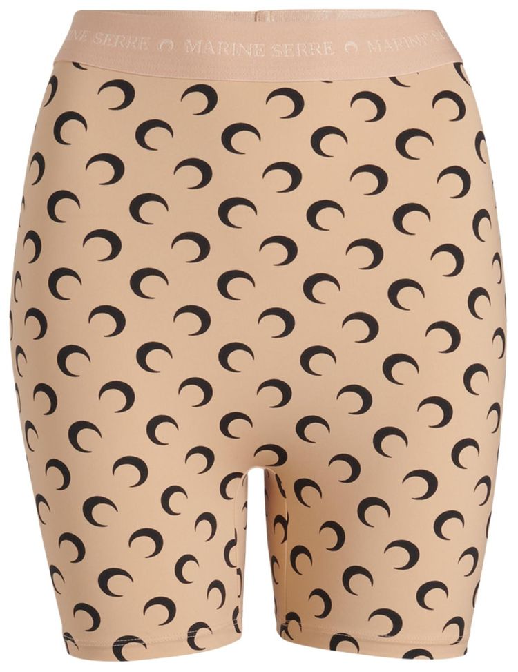 Marine Serre Regenerated Aom Jersey Cycle Shorts Tan