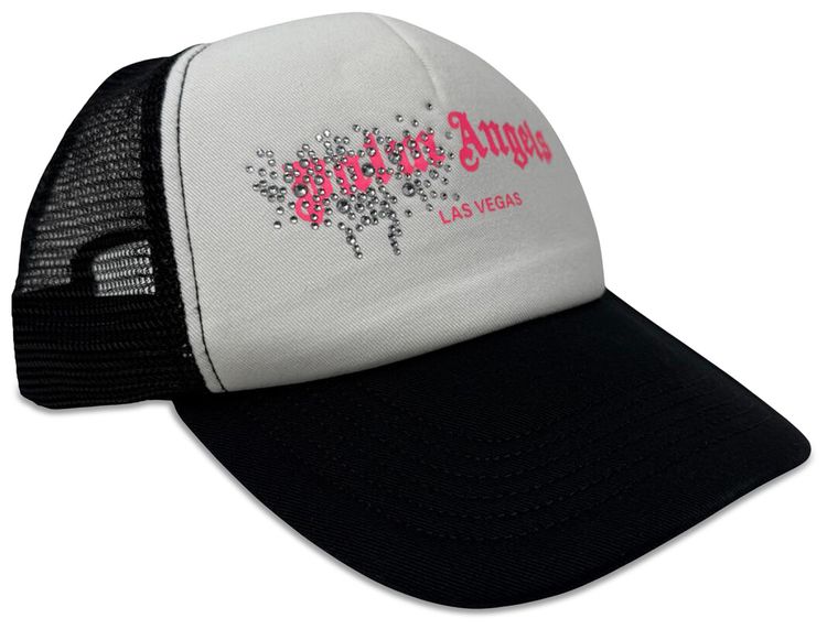 Palm Angels Rhinestone Las Vegas Cap BlackWhitePink