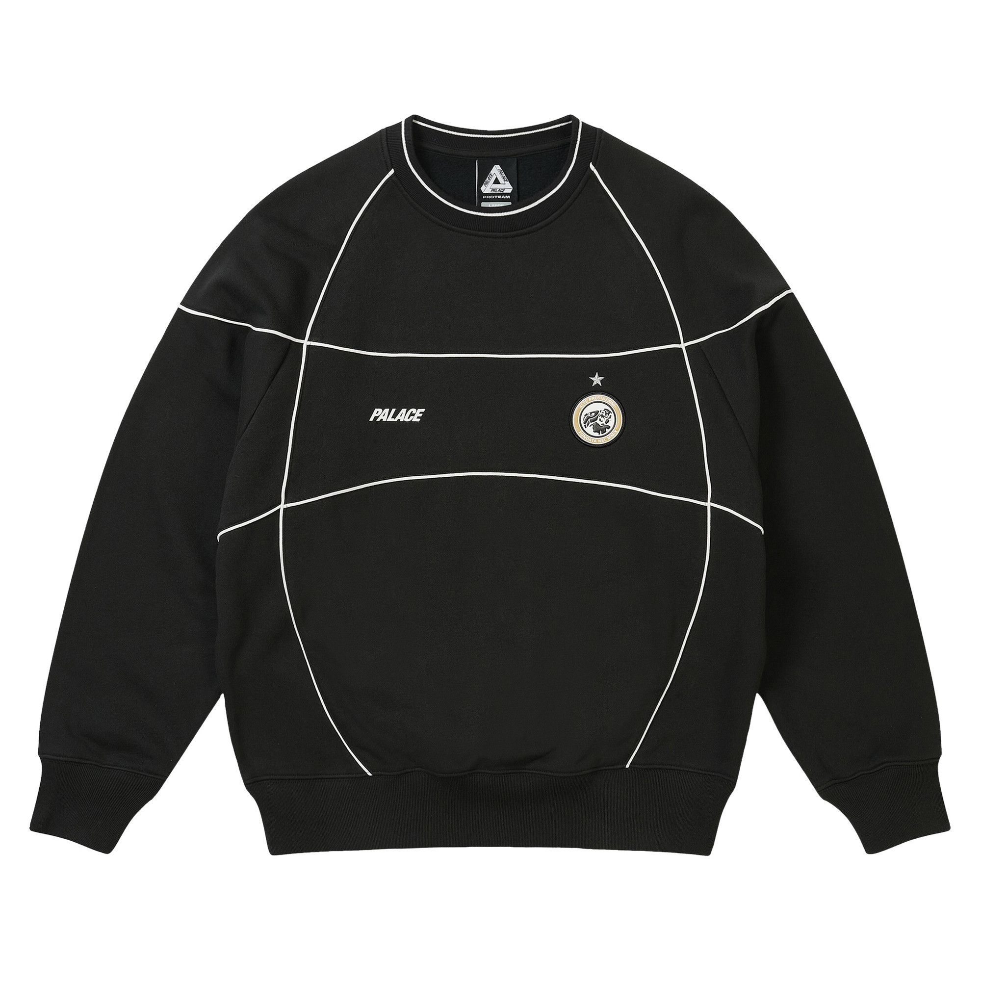Buy Palace Pro Team Piped Crew 'Black' - P30CS007 | GOAT