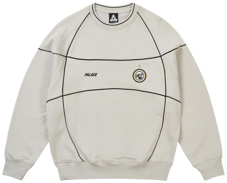 Palace Pro Team Piped Crew Concrete Grey