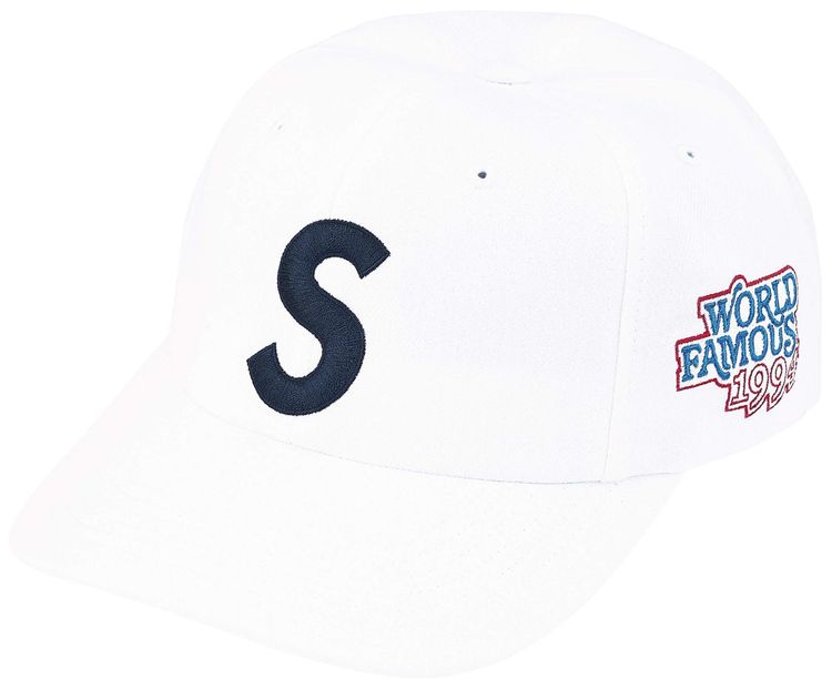 Supreme World Famous S Logo 6 Panel White