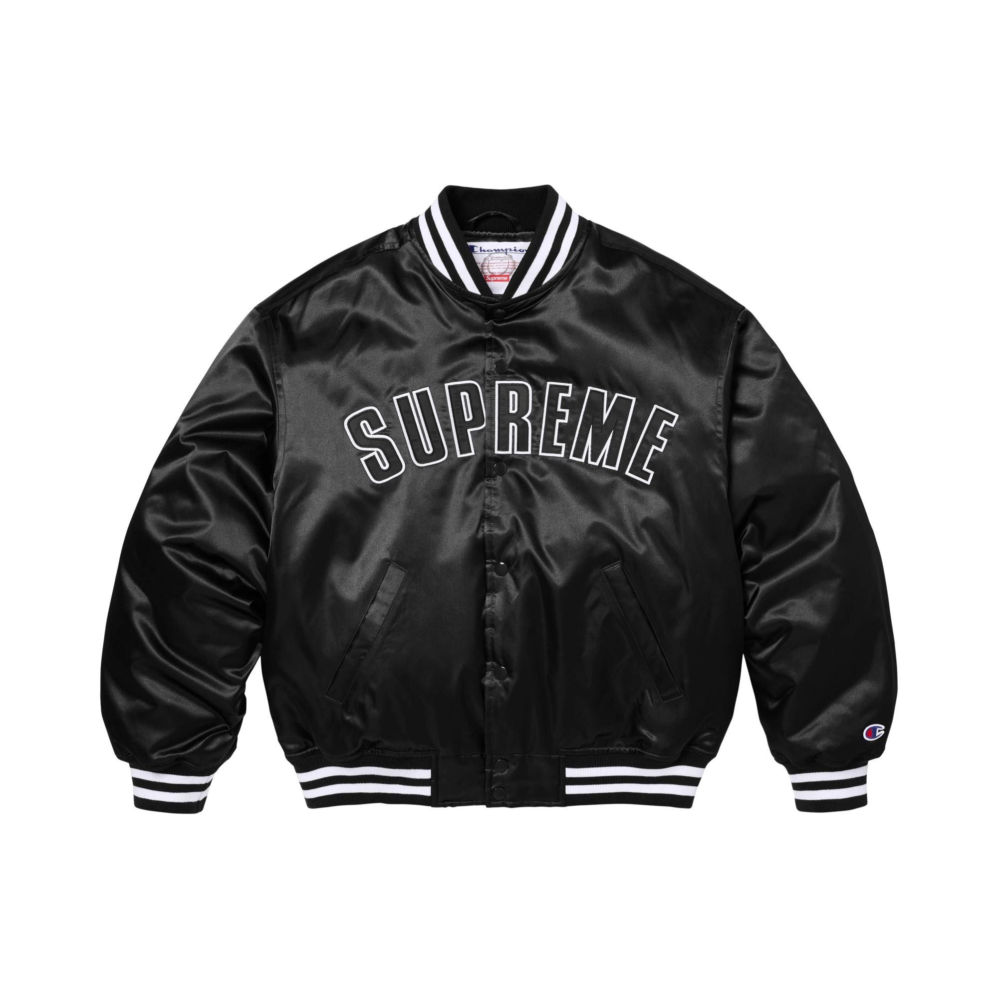 Buy Supreme x Champion Satin Varsity Jacket 'Black' - SS26J105