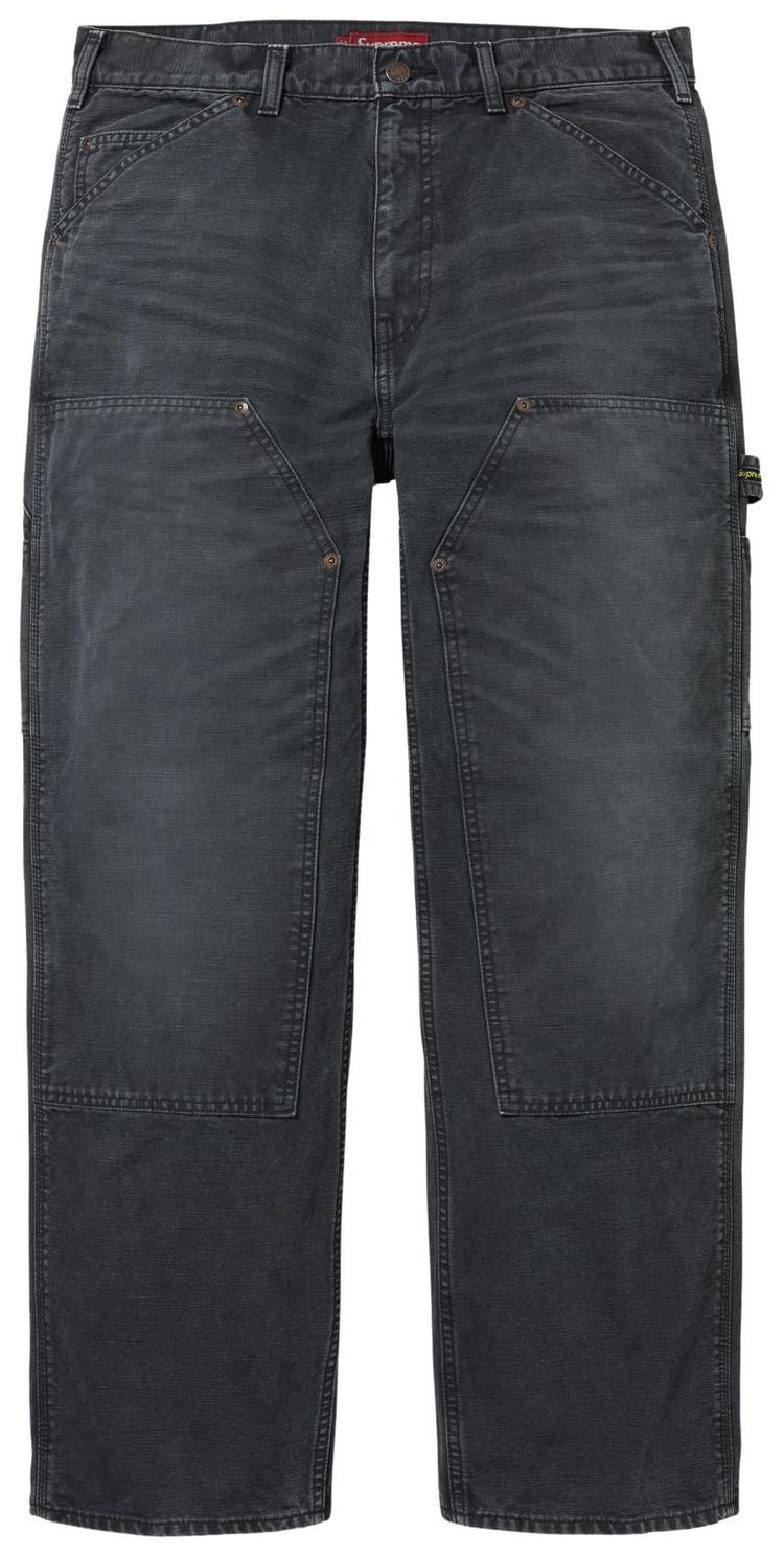 Supreme Worn Double Knee Painter Pant Black