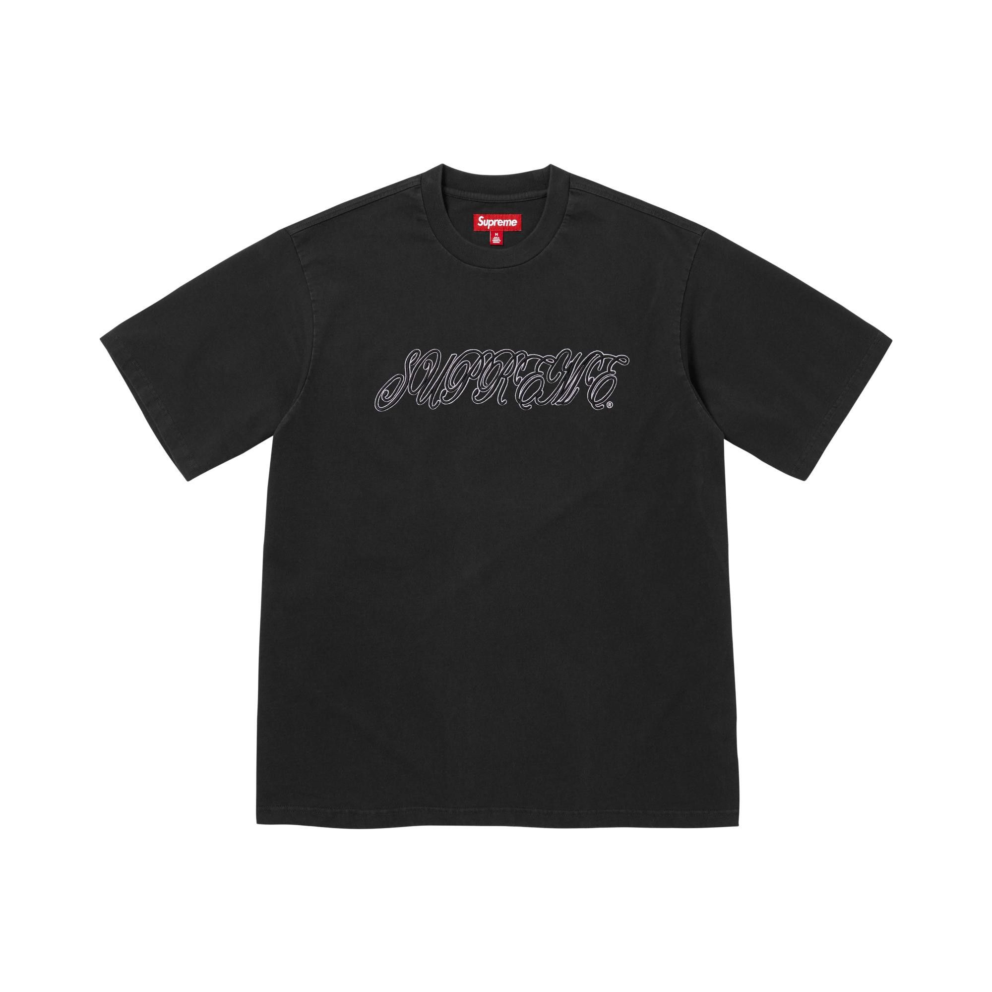 Buy Supreme Raised Script Short-Sleeve Top 'Black' - SS26KN93