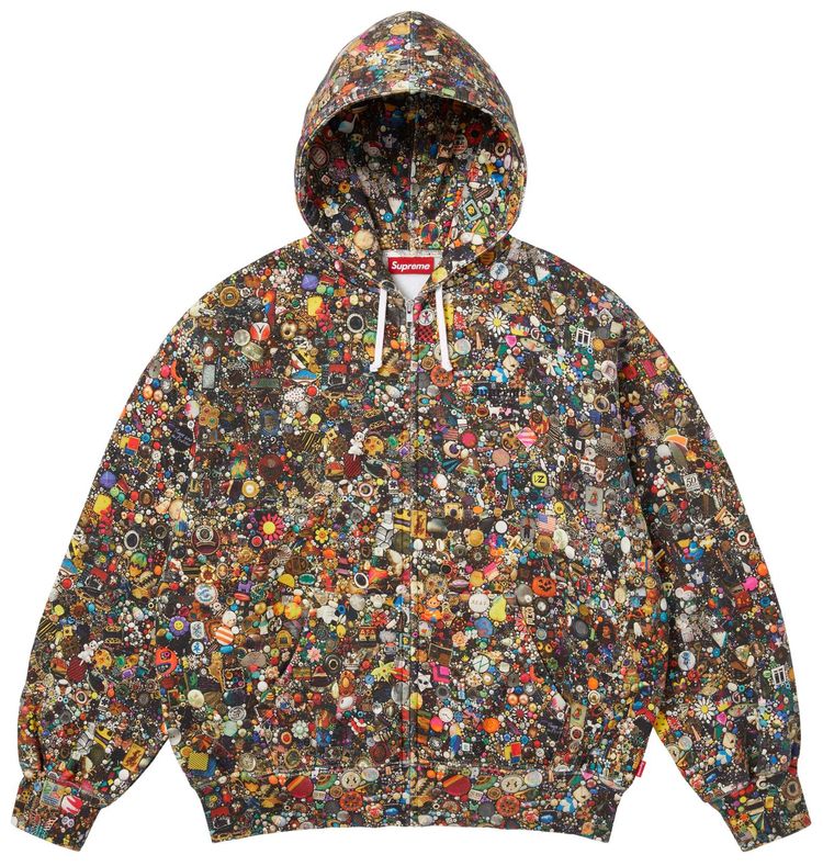 Supreme x Mike Kelley Zip Up Hooded Sweatshirt Multicolor
