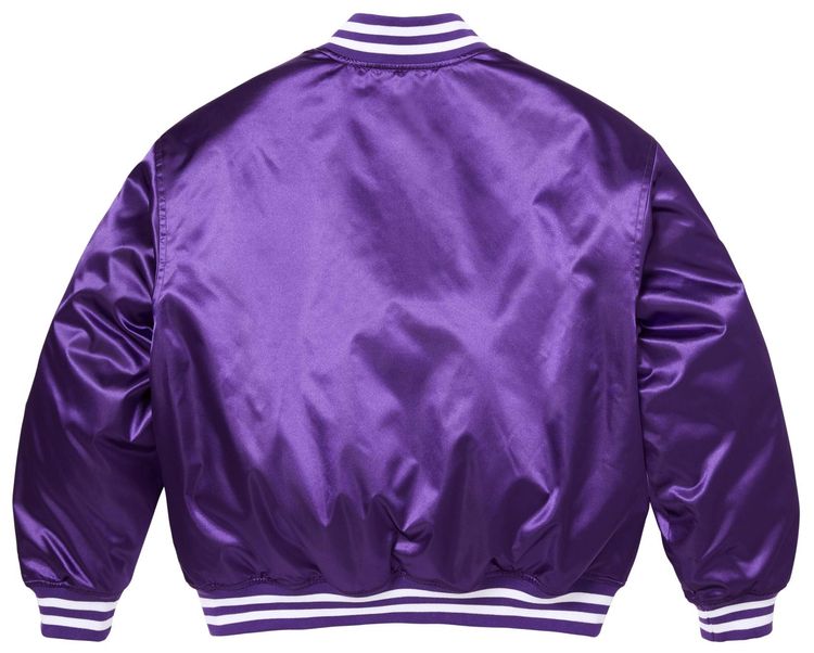 Supreme x Champion Satin Varsity Jacket Purple