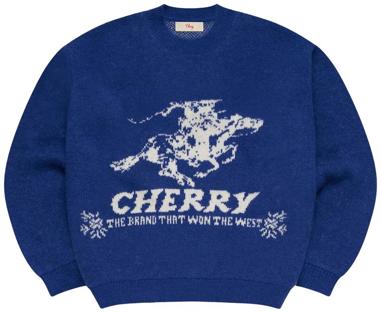 Cherry LA Won The West Knit Crew Royal Blue