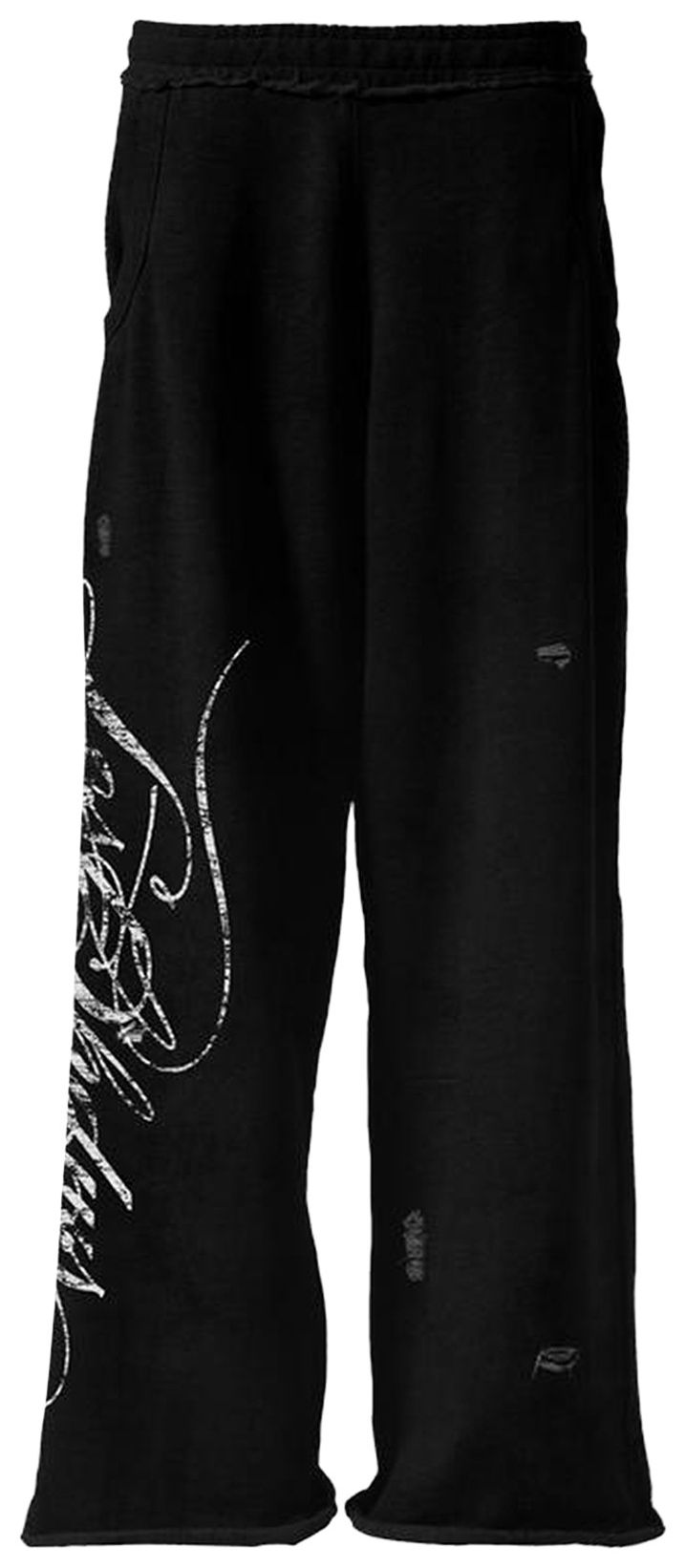 LOSTSHDWS Distressed Script Sweatpant Black