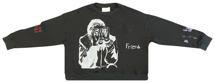 Song for the Mute Peaking Relaxed Pullover Overdye Black