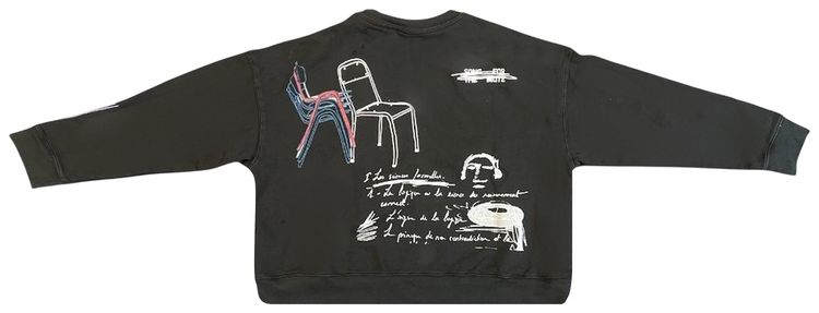 Song for the Mute Peaking Relaxed Pullover Overdye Black