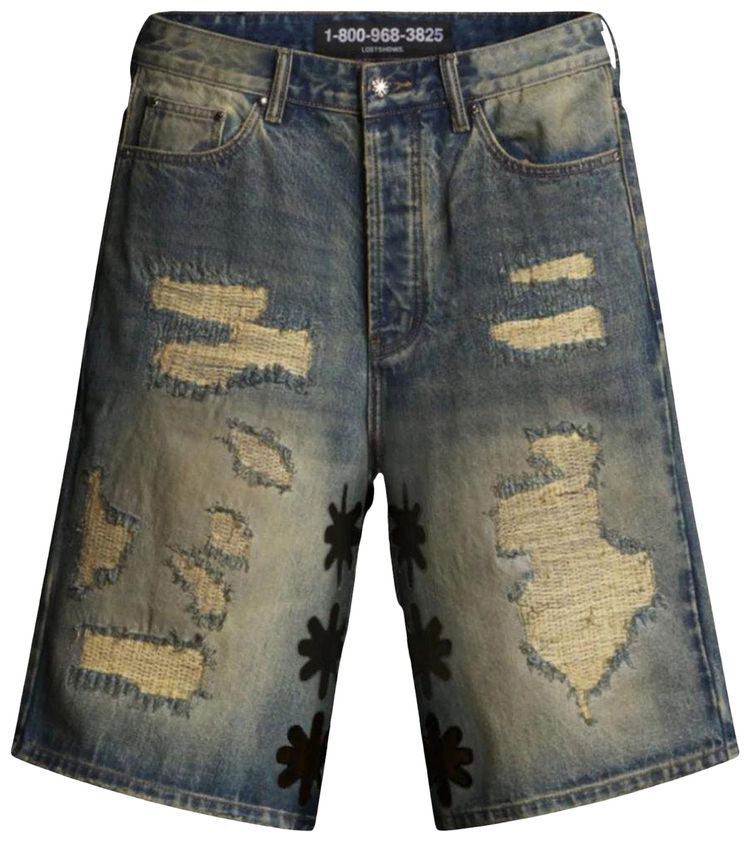 LOSTSHDWS Distressed Short BlueBlack
