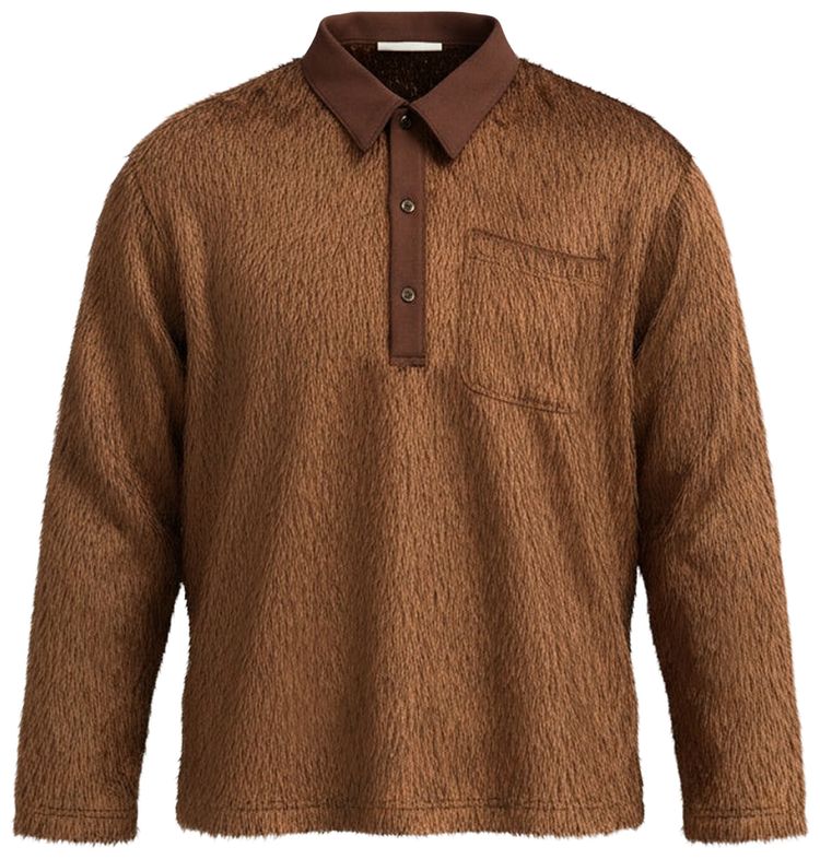 Song for the Mute Long Sleeve Polo Brown