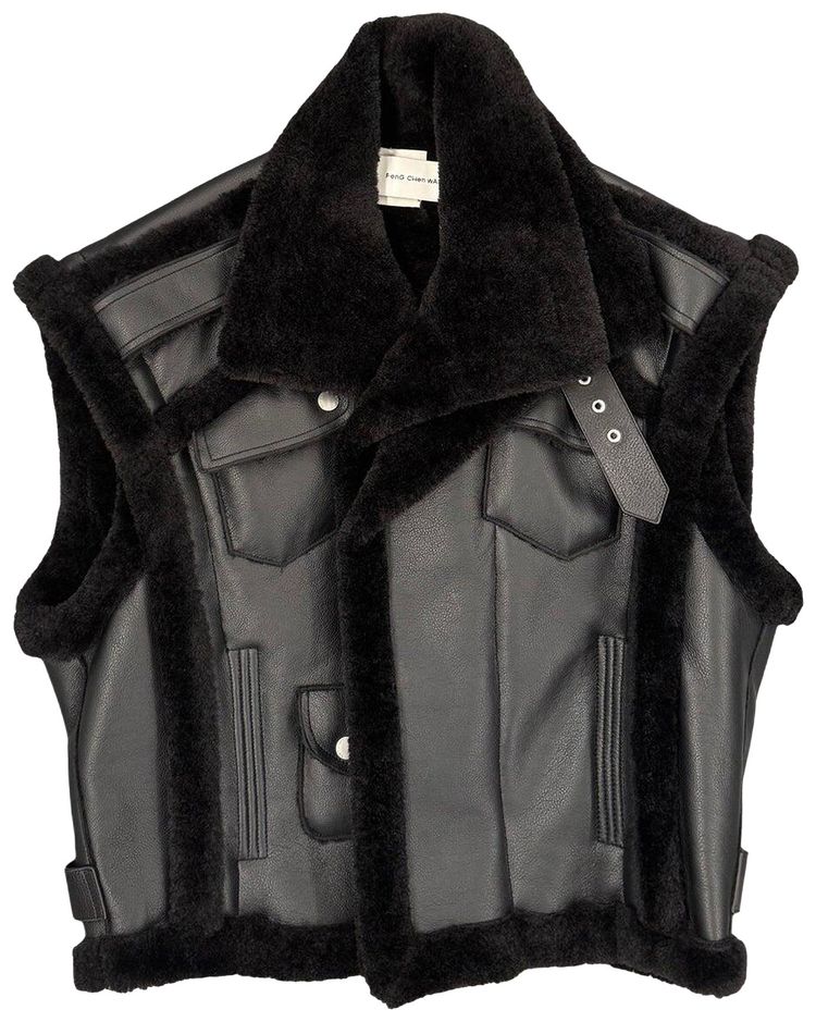 Feng Chen Wang Multi Pocket Vest In Sherpa Black