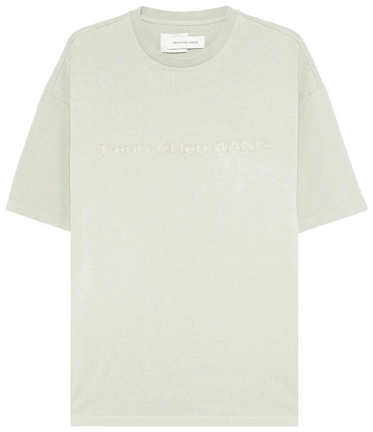 Feng Chen Wang Tie Dye Oversized Logo T Shirt Cyan