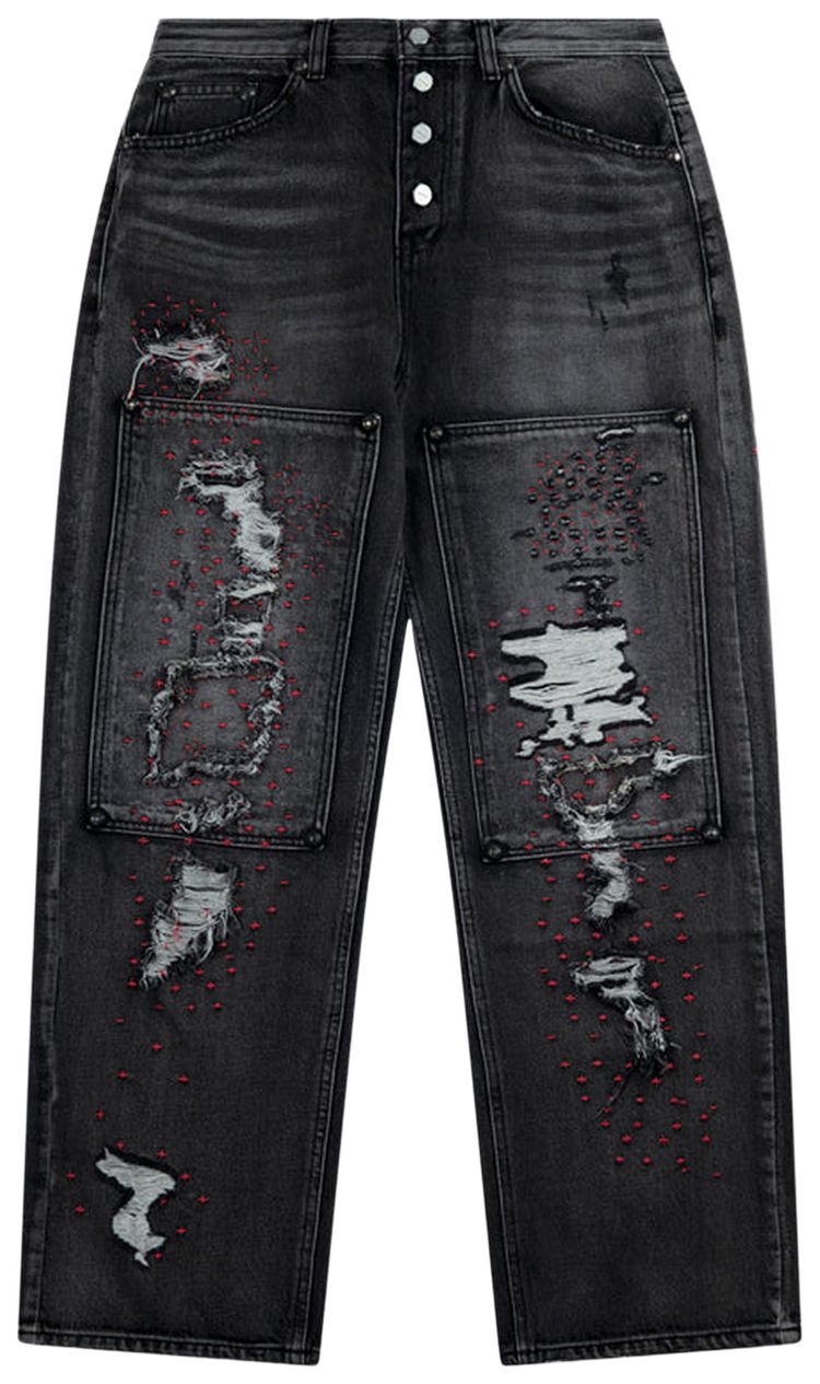 Thug Club Vintage Double Knee Pants Black