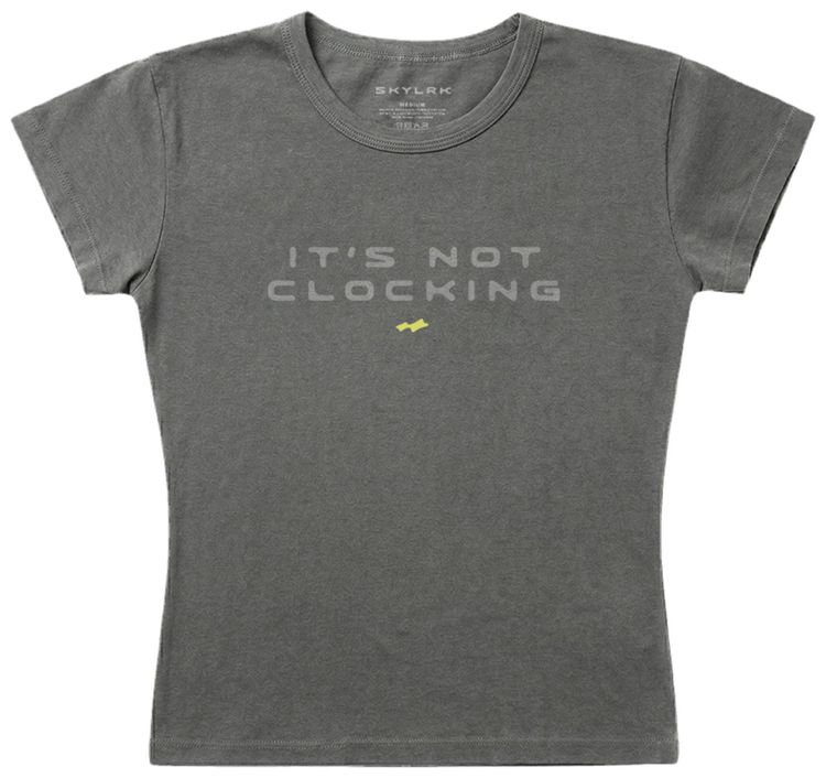 SKYLRK Coachella Its Not Clocking Tee Grey