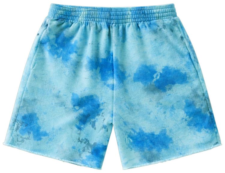 SKYLRK Coachella Tie Dye Fleece Shorts Blue