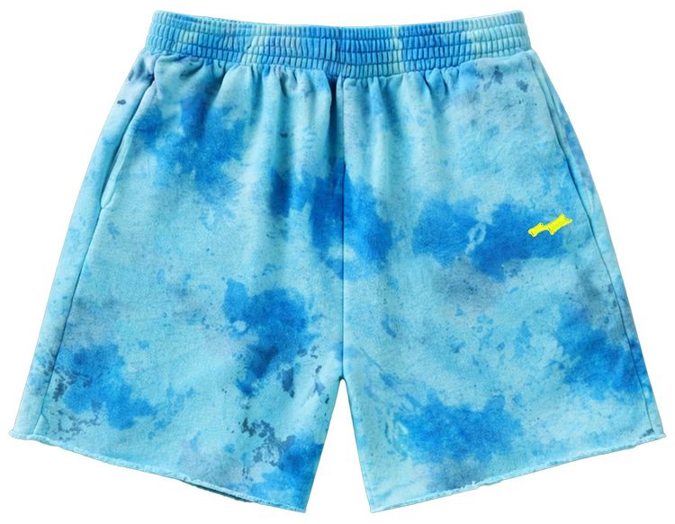 SKYLRK Coachella Tie Dye Fleece Shorts Blue