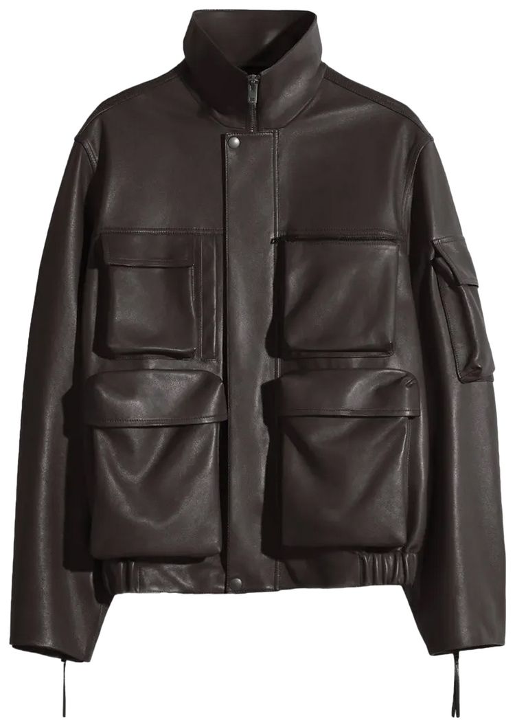 Lemaire Pockets Leather Blouson Moka