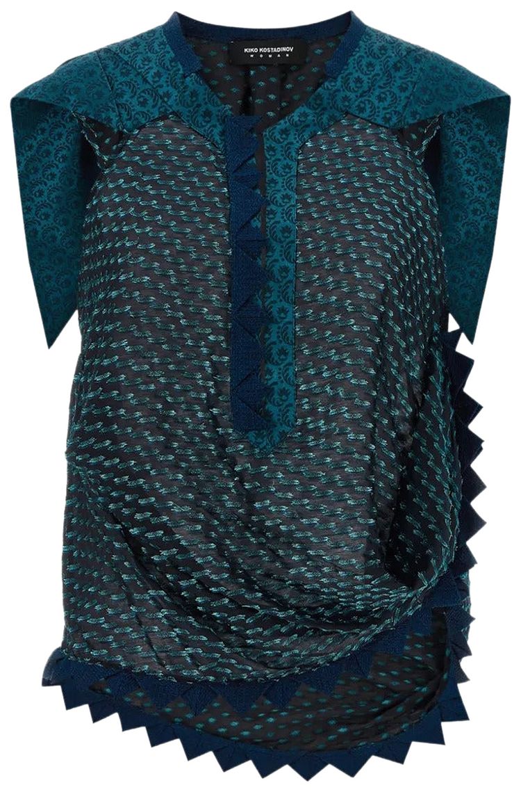 Kiko Kostadinov Weathervane Top BlackMosaic Blue