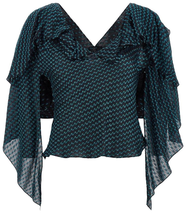 Kiko Kostadinov Plexus Blouse BlackMosaic Blue