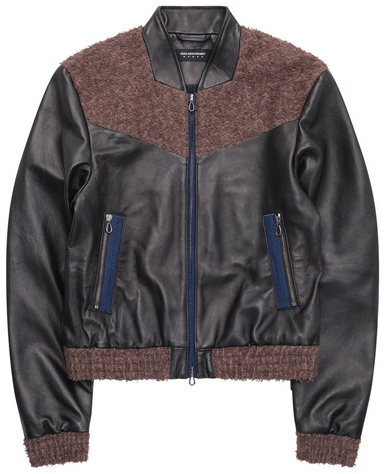 Kiko Kostadinov Konrad Leather Jacket Oil Black