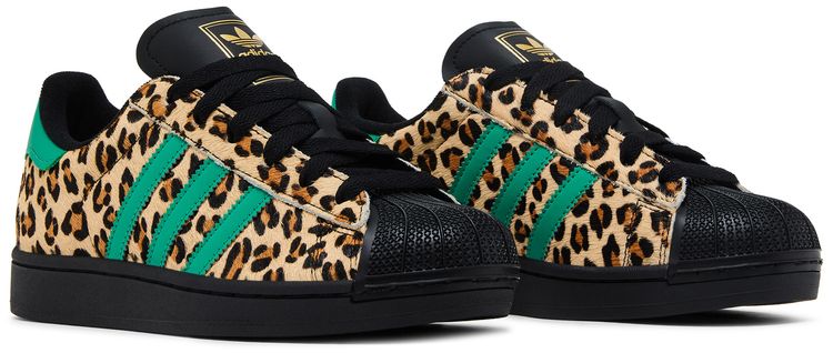 adidas Wmns Superstar Black Court Green Leopard