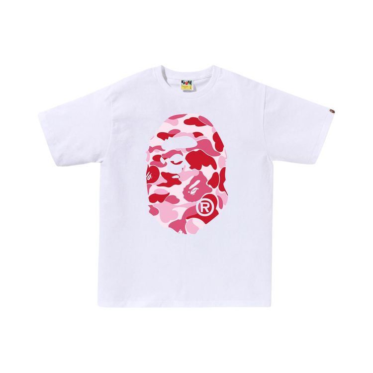 BAPE ABC Camo Big Ape Head Tee WhitePink