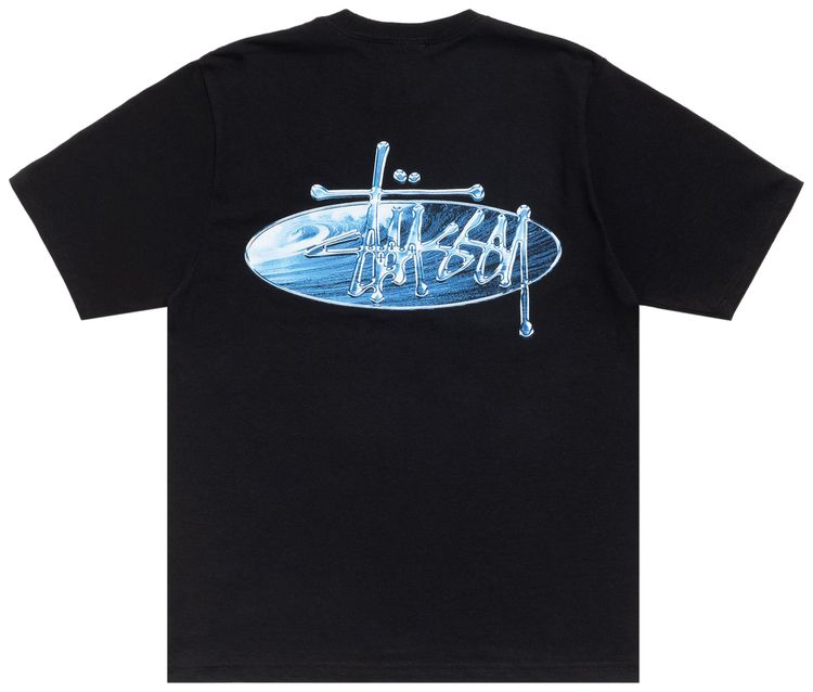 Stussy Wave Oval Tee Black