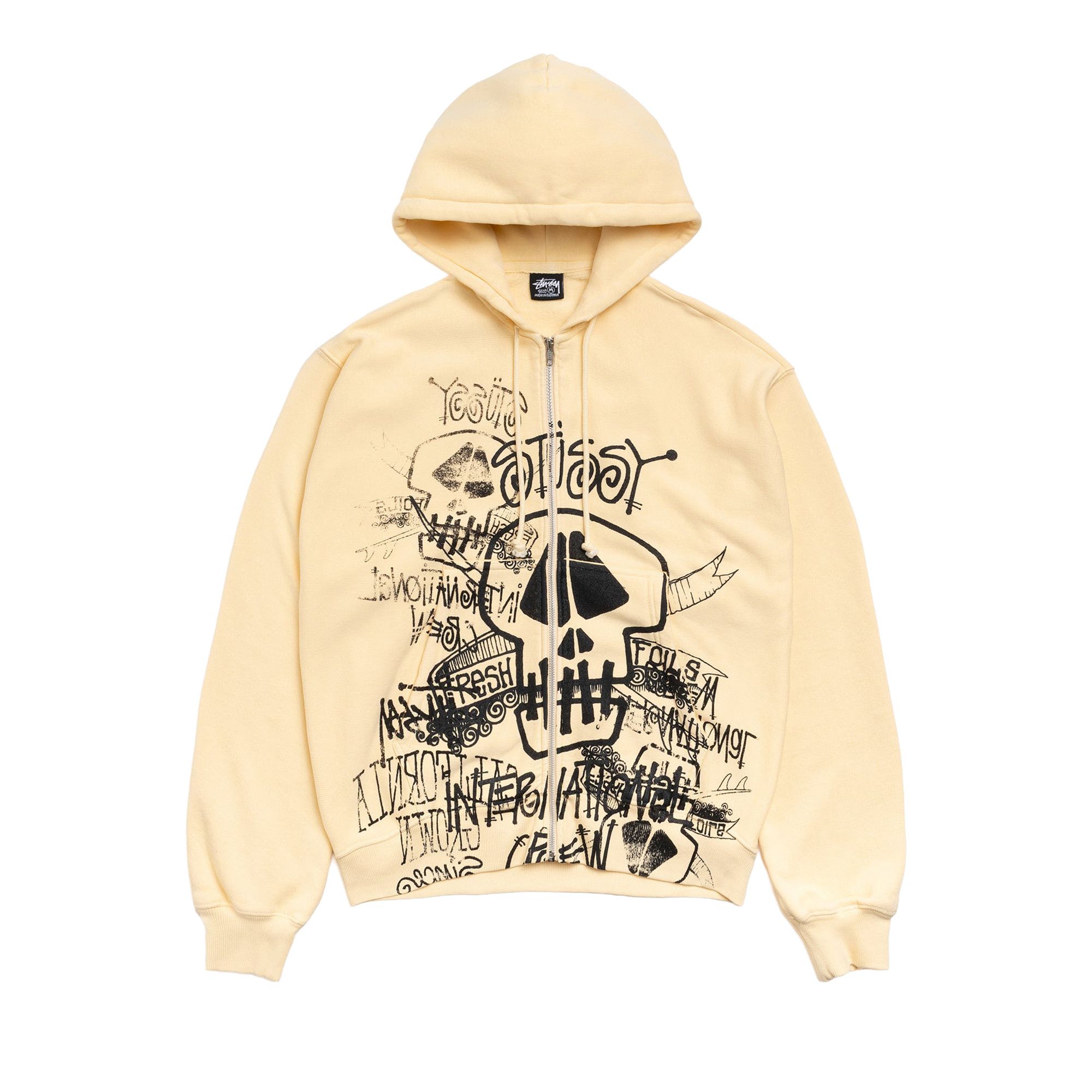 トップス stussy SKULLS ZIP HOODIE PIGMENT DYED Buy Stussy Skulls Zip Hoodie Pigment Dyed 'Gold' - 1975177 GOLD | GOAT