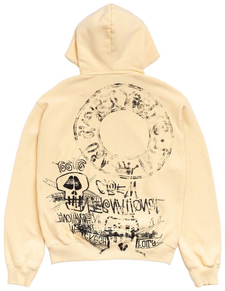 Stussy Skulls Zip Hoodie Pigment Dyed Gold