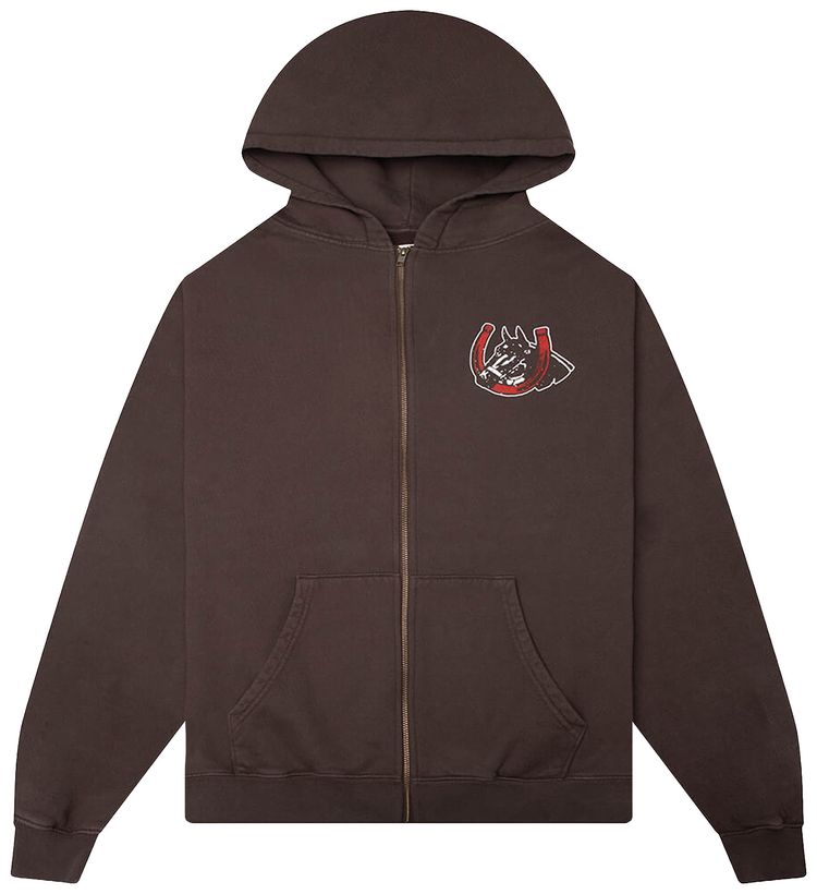 One Of These Days Valley Riders Zip Up Hoodie Sun Faded Washed Brown