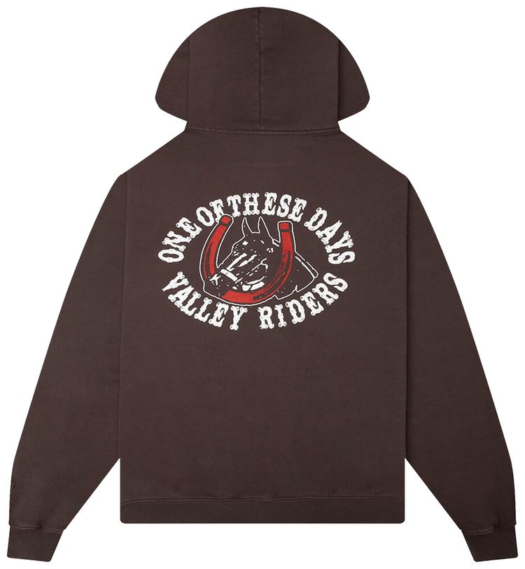 One Of These Days Valley Riders Zip Up Hoodie Sun Faded Washed Brown