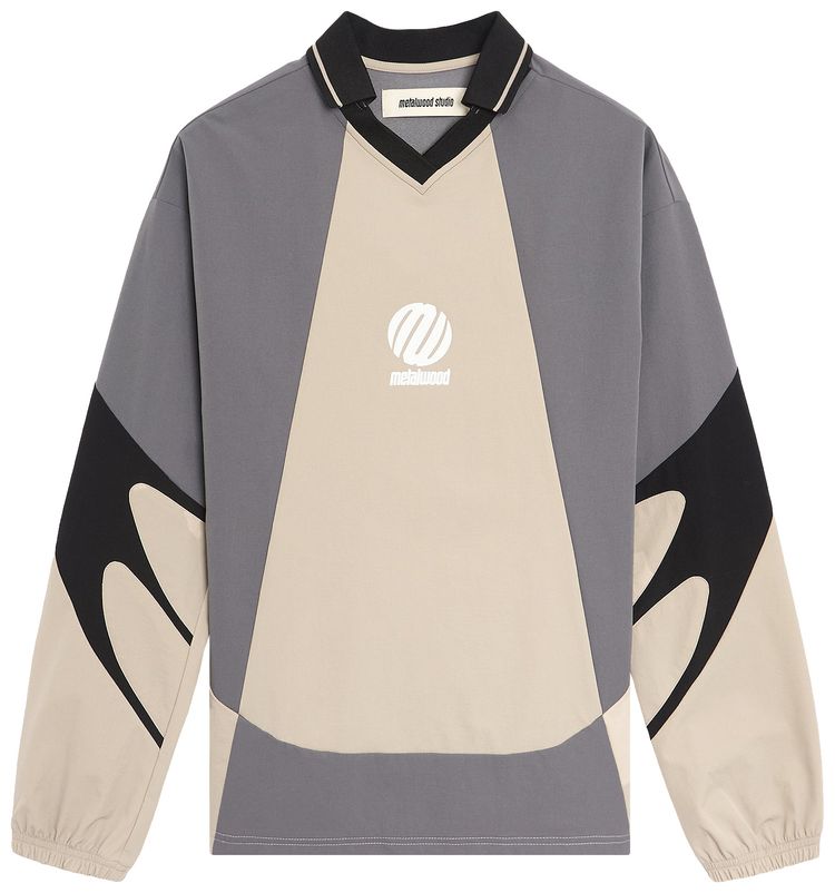Metalwood Studio Machine Long Sleeve Polo Black