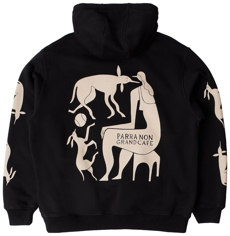 Parra Non Grand Cafe Hooded Sweatshirt Black