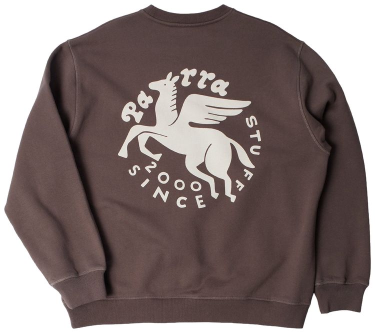 Parra Gasoline Crew Neck Sweatshirt Brown