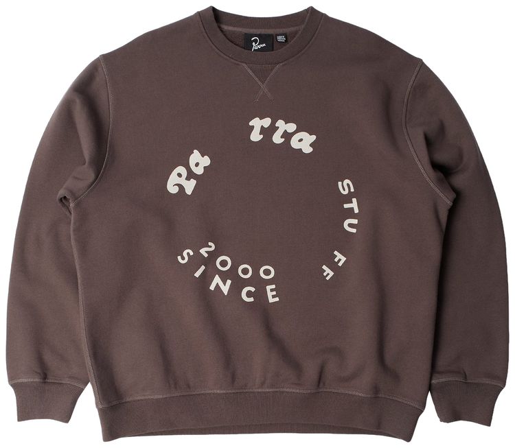 Parra Gasoline Crew Neck Sweatshirt Brown