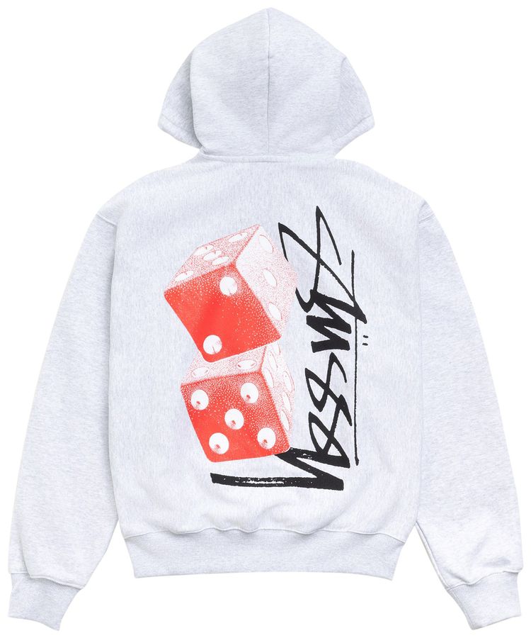 Stussy Tall Dice Zip Hoodie Ash Heather