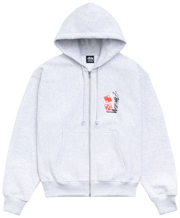 Stussy Tall Dice Zip Hoodie Ash Heather