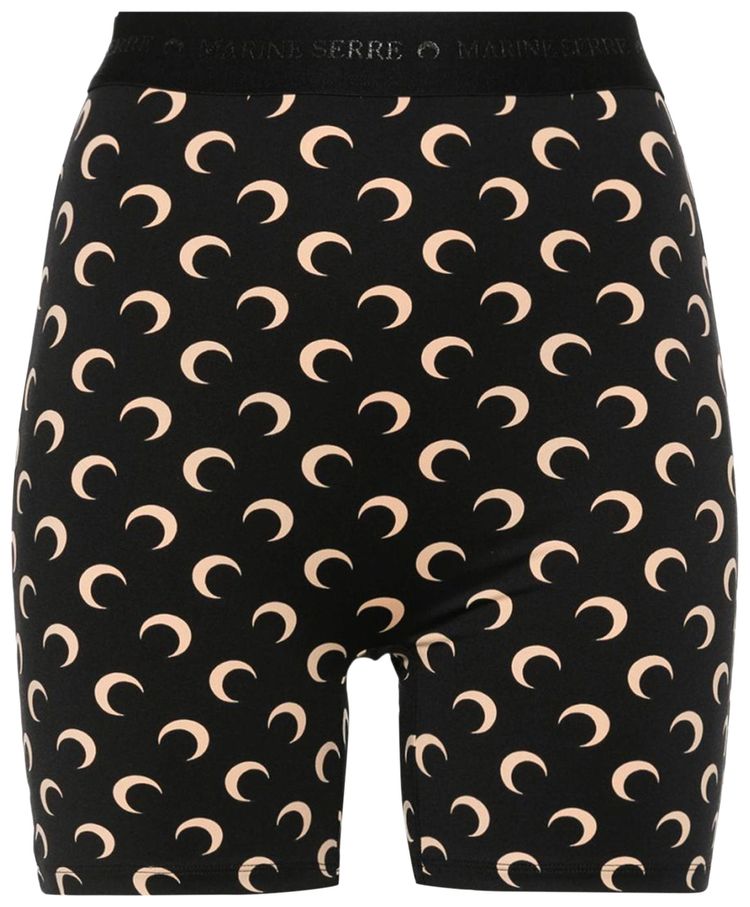 Marine Serre Moon Printed Jersey Biker Shorts Inverse Tan