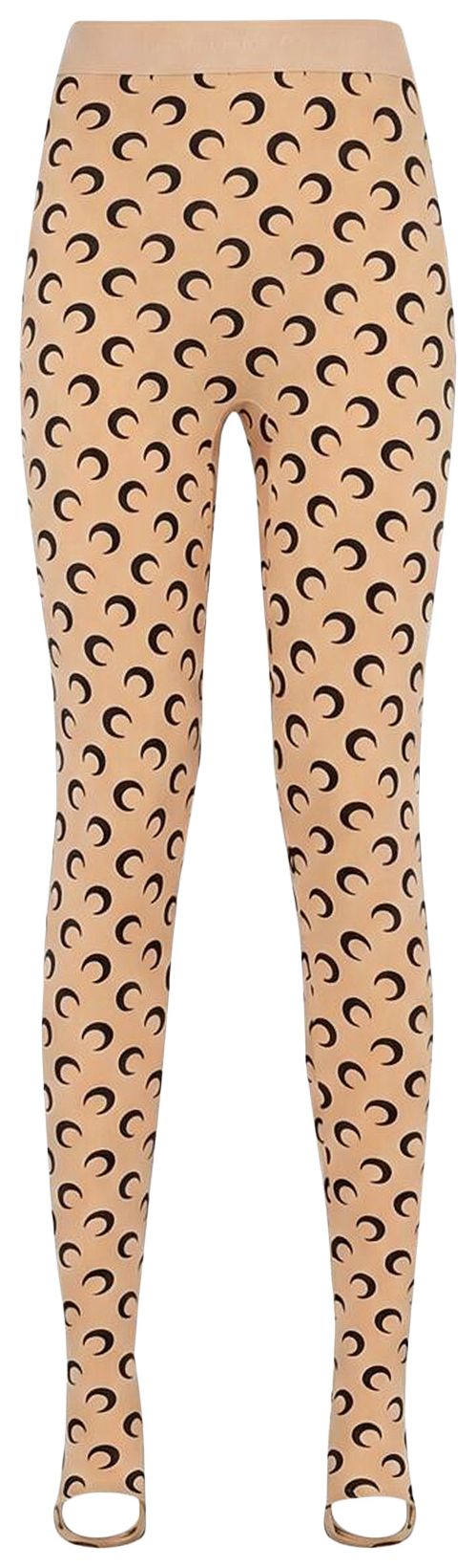 Marine Serre Recycled Moon Jersey Stirrup Leggings Tan