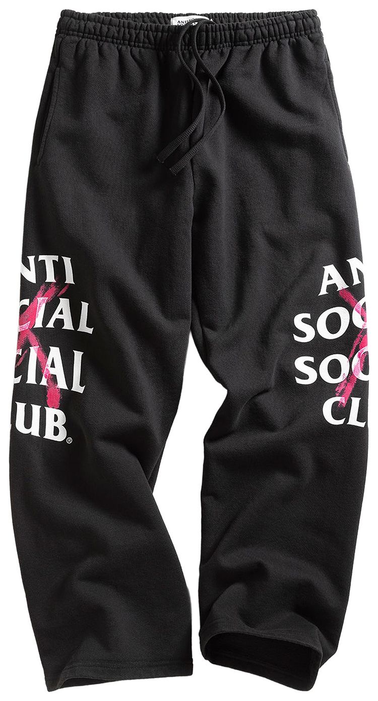 Anti Social Social Club Cancelled Hand Painted Sweatpants Black