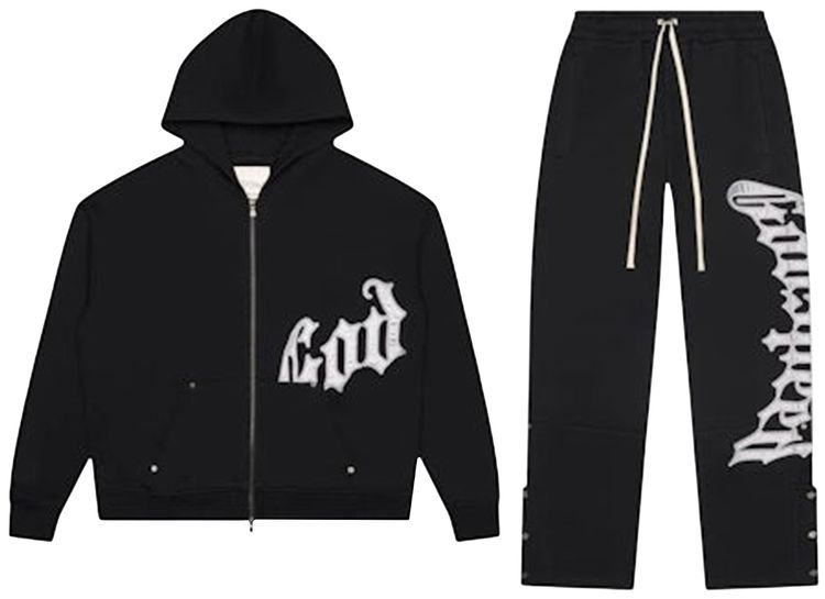 Godspeed OG Logo V2 Sweatsuit BlackSilver Satin