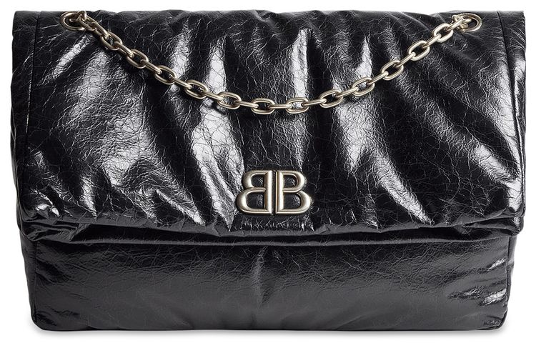 Balenciaga Monaco Large Chain Bag Black
